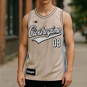 Civil Regime MAJOR BASKETBALL JERSEY Embroidered Sz Large NWT